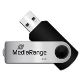 MediaRange Flexi-Drive 8 GB Nero/Argento