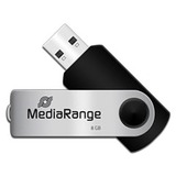 MediaRange Flexi-Drive 8 GB, Chiavetta USB Nero/Argento
