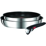 Tefal Ingenio Preference set di pentole 3 pz accaio, Acciaio inossidabile, Acciaio inossidabile, Titanium Excellence, Nero, Tecnologia Thermo-Spot, Rimovibile