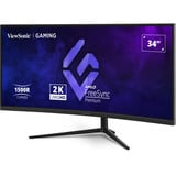 ViewSonic VX3418C-2K Monitor PC 86,4 cm (34") 3440 x 1440 Pixel UltraWide Quad HD Nero, Monitor di gioco Nero, 86,4 cm (34"), 3440 x 1440 Pixel, UltraWide Quad HD, Nero