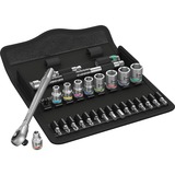Wera 8100 SA 10 Set di cricchetto Zyklop Metal, in pollici, 1/4", Set di strumenti Nero/Verde