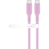 goobay Cavo in silicone USB 2.0 rosa, connettore USB-C > connettore USB-C fucsia