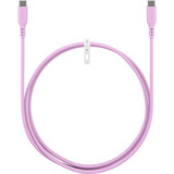 goobay Cavo in silicone USB 2.0 rosa, connettore USB-C > connettore USB-C fucsia