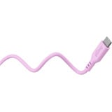 goobay Cavo in silicone USB 2.0 rosa, connettore USB-C > connettore USB-C fucsia