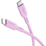 goobay Cavo in silicone USB 2.0 rosa, connettore USB-C > connettore USB-C fucsia