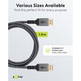 goobay Plus Cavo DisplayPort 2.0/2.1, 16K @ 60Hz, 80 Gbit/s grigio