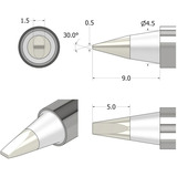 iFixit Punta di saldatura FixHub forma scalpello 1,5 mm, saldatore argento