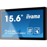 iiyama ProLite TF1634MC-B8X Monitor PC 39,6 cm (15.6") 1920 x 1080 Pixel Full HD LED Touch screen Multi utente Nero, Public Display Nero, 39,6 cm (15.6"), 1920 x 1080 Pixel, Full HD, LED, Nero