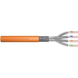 Digitus Cavo di installazione con doppino intrecciato CAT 7 S-FTP, AWG 23/1 arancione , AWG 23/1, 50 m, Cat7, S/FTP (S-STP)