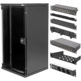 Digitus Set di rete 254 mm (10") - 12U, 312 x 300 mm (Largh. x Prof.) Nero, 312 x 300 mm (Largh. x Prof.), Rack indipendenti, 12U, 30 kg, Lucchetti, Griglie, Nero