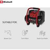 EINHELL Compressore a batteria Power X-Change TE-AC 36/150 Li OF - Solo, 36 Volt (2x18V) Nero/Rosso