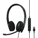 EPOS | SENNHEISER ADAPT 160 USB II Auricolare Cablato A Padiglione Ufficio USB tipo A Nero Nero, Cablato, Ufficio, 20 - 20000 Hz, 136 g, Auricolare, Nero