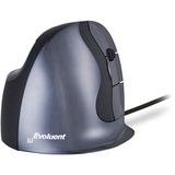 Evoluent Evoluent D mouse Mano destra 3200 DPI Nero/Argento, Mano destra, 3200 DPI, Nero, Blu