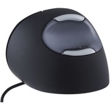 Evoluent Evoluent D mouse Mano destra 3200 DPI Nero/Argento, Mano destra, 3200 DPI, Nero, Blu