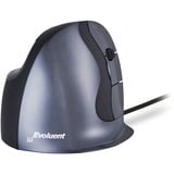 Evoluent Evoluent D mouse Ufficio Mano destra USB tipo A Laser 3200 DPI Nero/Argento, Mano destra, Design verticale, Laser, USB tipo A, 3200 DPI, Nero, Grigio, Argento