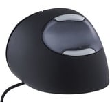 Evoluent Evoluent D mouse Ufficio Mano destra USB tipo A Laser 3200 DPI Nero/Argento, Mano destra, Design verticale, Laser, USB tipo A, 3200 DPI, Nero, Grigio, Argento