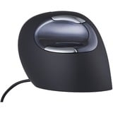 Evoluent Evoluent D mouse Ufficio Mano destra USB tipo A Laser 3200 DPI Nero/Argento, Mano destra, Design verticale, Laser, USB tipo A, 3200 DPI, Nero, Grigio, Argento