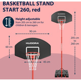 HUDORA Start Basketballständer 260, Attrezzature per il fitness rosso/Nero