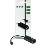 Inter-Tech ARGUS IT-811 scheda di interfaccia e adattatore, Scheda di rete Nero, Nero, Realtek RTL8153, 25 mm, 230 mm, 17 mm, 25 g