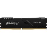 Kingston FURY FURY Beast memoria 16 GB 1 x 16 GB DDR4 3200 MHz Nero, 16 GB, 1 x 16 GB, DDR4, 3200 MHz, 288-pin DIMM