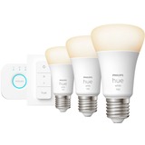 Philips Hue Philips Hue White Starter Kit Bridge + 3 Lampadine Smart E27 75W + Dimmer Switch Philips Hue White Starter Kit Bridge + 3 Lampadine Smart E27 75W + Dimmer Switch, Lampadina intelligente, Bianco, Bluetooth/Zigbee, LED integrato, E27, Bianco morbido