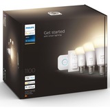 Philips Hue Philips Hue White Starter Kit Bridge + 3 Lampadine Smart E27 75W + Dimmer Switch Philips Hue White Starter Kit Bridge + 3 Lampadine Smart E27 75W + Dimmer Switch, Lampadina intelligente, Bianco, Bluetooth/Zigbee, LED integrato, E27, Bianco morbido