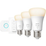 Philips Hue Philips Hue White Starter Kit Bridge + 3 Lampadine Smart E27 75W + Dimmer Switch, Lampada a LED Philips Hue White Starter Kit Bridge + 3 Lampadine Smart E27 75W + Dimmer Switch, Lampadina intelligente, Bianco, Bluetooth/Zigbee, LED integrato, E27, Bianco morbido