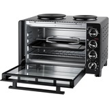 Unold 68885 cucina Piano cottura Ceramica Nero, Mini forno Nero, Piano cottura, Nero, Manopola, Nero, Metallo, Vetro