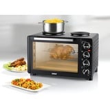 Unold 68885 cucina Piano cottura Ceramica Nero, Mini forno Nero, Piano cottura, Nero, Manopola, Nero, Metallo, Vetro