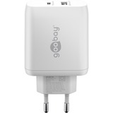 goobay Caricatore rapido doppio USB-C PD 45 watt, Caricabatterie bianco