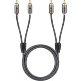 goobay Cavo stereo Cinch Plus Nero/Argento