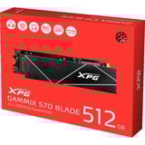 ADATA GAMMIX S70 BLADE 512 GB M.2 PCI Express 4.0 NVMe 3D NAND, Disco a stato solido Nero, 512 GB, M.2, 7400 MB/s