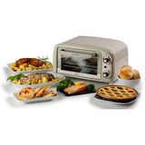 Ariete 3919 Forno Elettrico Vintage, 800W, Capacità 10L, Doppio vetro, Retrò, Beige, Mini forno bianco/verde chiaro, 800W, Capacità 10L, Doppio vetro, Retrò, Beige, 10 L, Beige, Libera installazione, Manopola, 90 - 230 °C, Beige