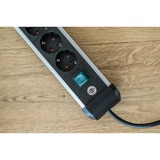 Brennenstuhl Multipresa Premium-Alu-Line 6 prese, Ciabatta Nero/Argento