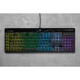 Corsair K55 RGB PRO tastiera USB QWERTZ Tedesco Nero Nero, Full-size (100%), USB, QWERTZ, LED RGB, Nero