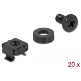 DeLOCK 66548 giravite e bullone 1,2 cm 20 pezzo(i) M6 Bolts & nuts Nero, Bolts & nuts, Metallo, Metallo, M6, Testina arrotondata, PH (Phillips)