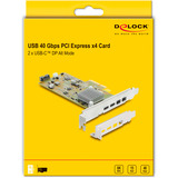 DeLOCK Scheda PCI-E x4 a 2x USB-C 40Gbps / 2x MiniDisplay LP, Scheda di interfaccia 