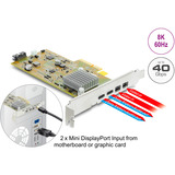 DeLOCK Scheda PCI-E x4 a 2x USB-C 40Gbps / 2x MiniDisplay LP, Scheda di interfaccia 
