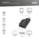 Digitus Adattatore USB 4K, connettore USB-C > presa HDMI A Nero