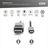 Digitus Cavo adattatore USB4 Gen 2x2 USB-C > DisplayPort Nero/grigio