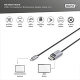 Digitus Cavo adattatore USB4 Gen 2x2 USB-C > DisplayPort Nero/grigio