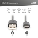 Digitus Cavo di collegamento USB 2.0 USB-A > USB-C Nero