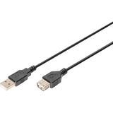 Digitus Cavo di prolunga USB 2.0, connettore USB-A > presa USB-A Nero