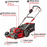 EINHELL Rasaerba professionale a batteria GP-CM 36/47 S Li BL, 36 Volt (2x18 Volt) rosso/Nero