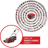 EINHELL Rasaerba professionale a batteria GP-CM 36/47 S Li BL, 36 Volt (2x18 Volt) rosso/Nero