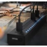 ICY BOX IB-HUB1717-U3 USB 3.2 Gen 1 (3.1 Gen 1) Type-A 5000 Mbit/s Nero, Hub USB USB 3.2 Gen 1 (3.1 Gen 1) Type-A, USB 3.2 Gen 1 (3.1 Gen 1) Type-A, USB di tipo B, 5000 Mbit/s, Nero, Cina, dC