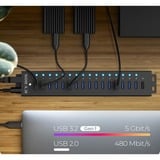 ICY BOX IB-HUB1717-U3 USB 3.2 Gen 1 (3.1 Gen 1) Type-A 5000 Mbit/s Nero, Hub USB USB 3.2 Gen 1 (3.1 Gen 1) Type-A, USB 3.2 Gen 1 (3.1 Gen 1) Type-A, USB di tipo B, 5000 Mbit/s, Nero, Cina, dC