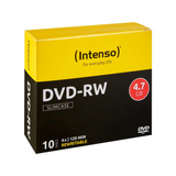 Intenso DVD-RW 4.7GB, 4x 4,7 GB 10 pz, Supporti vergini DVD 4x, DVD-RW, 120 mm, Custodia per CD, 10 pz, 4,7 GB