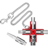 KNIPEX 00 11 06 V01, chiave combinata argento/Rosso, Metallico, Rosso, Zinco pressofuso, 4 gamba/gambe, Cerchio, Goniometro a 180°, Quadrato, Triangolo, 6 mm, 3-5 mm
