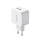 Nevox Caricatore 45W DUAL USB-C (PD) QC3.0 GaN, Caricabatterie bianco